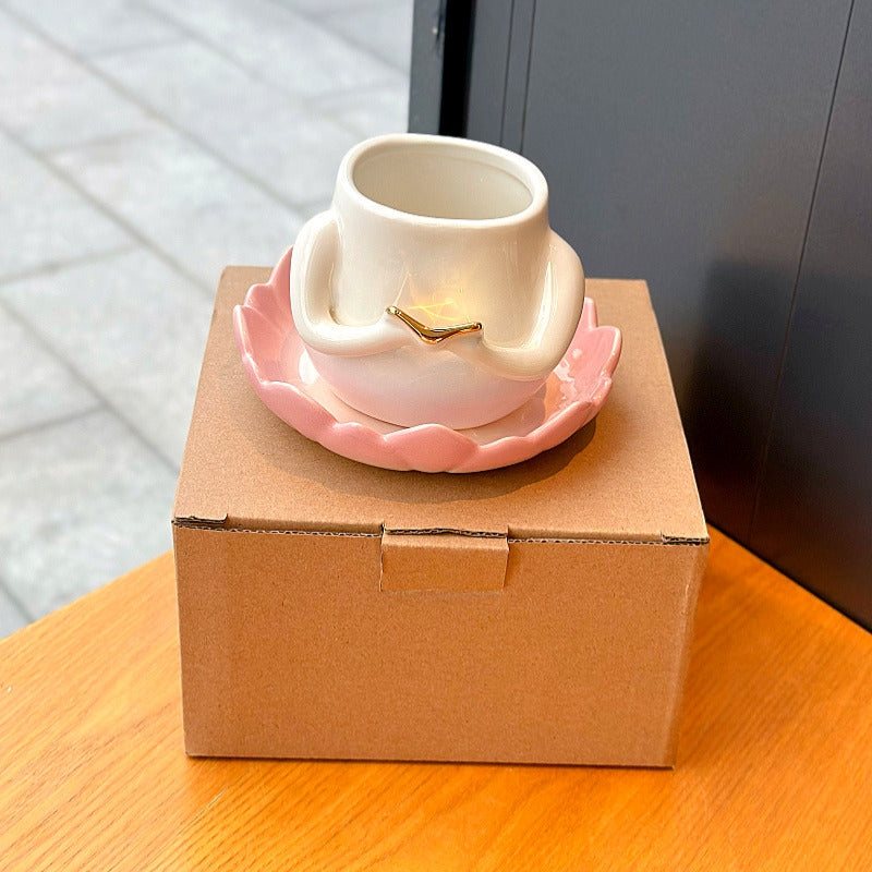 A Golden Cup In The Book (Cup + Lotus Flower Saucer)