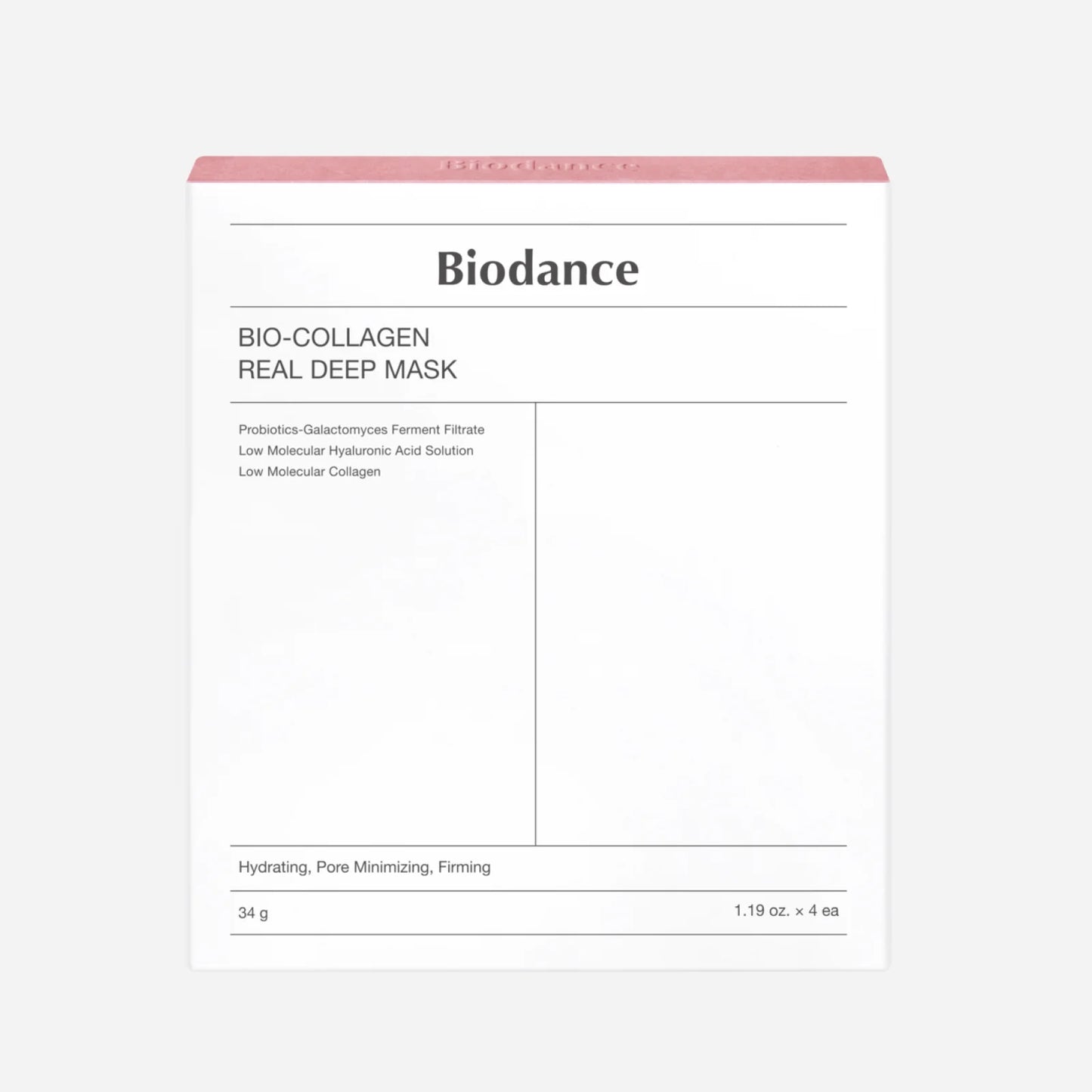 Biodance 韓國 生物膠原深層全方位面膜 34g x 4片