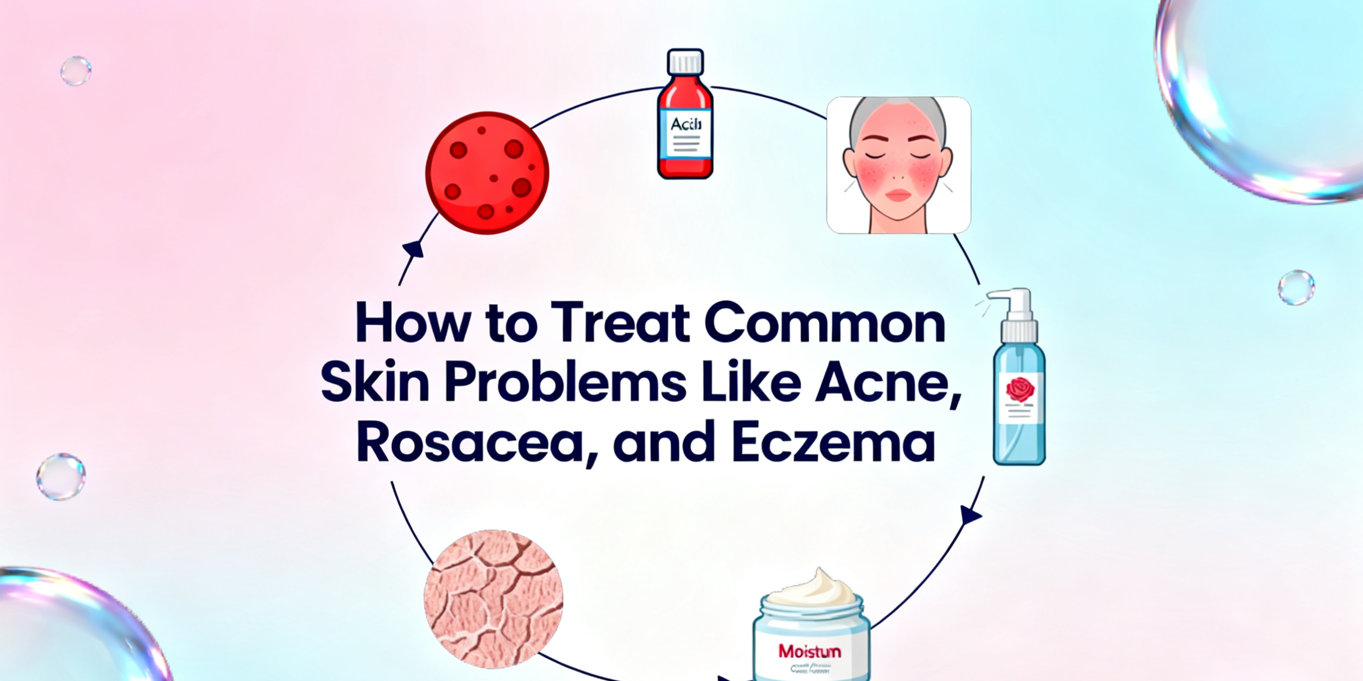 How to Treat Common Skin Problems Like Acne, Rosacea, and Eczema