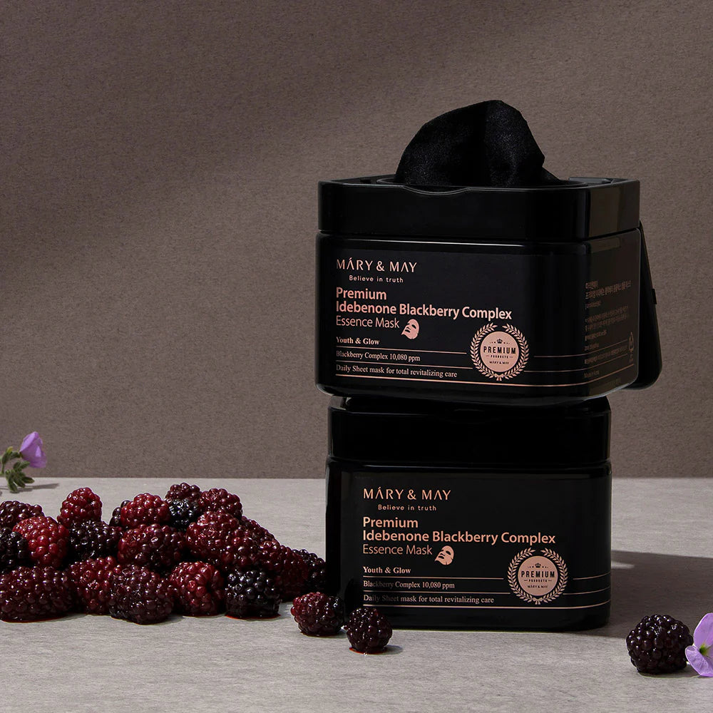 MARY & MAY Premium Idebenone Blackberry Complex Essence Mask 20ea/250g