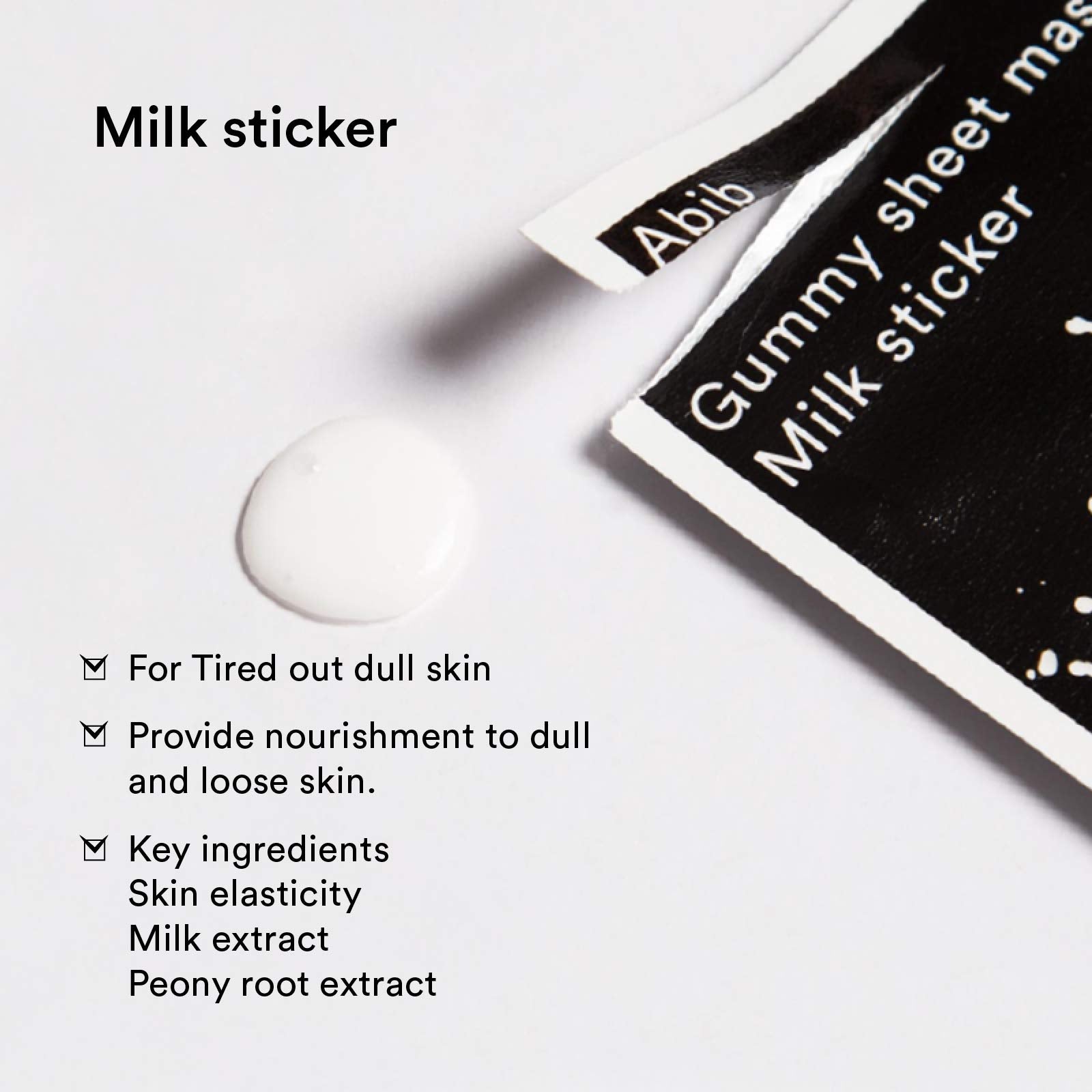 Abib Gummy Sheet Mask Collagen Milk Sticker 10ea