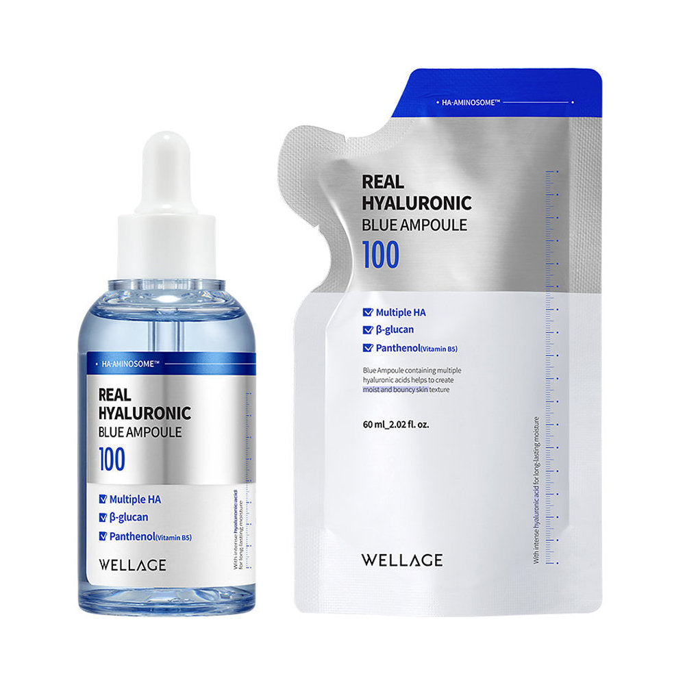 WELLAGE Real Hyaluronic Blue 100 ampuller sæt 60ml + 60ml