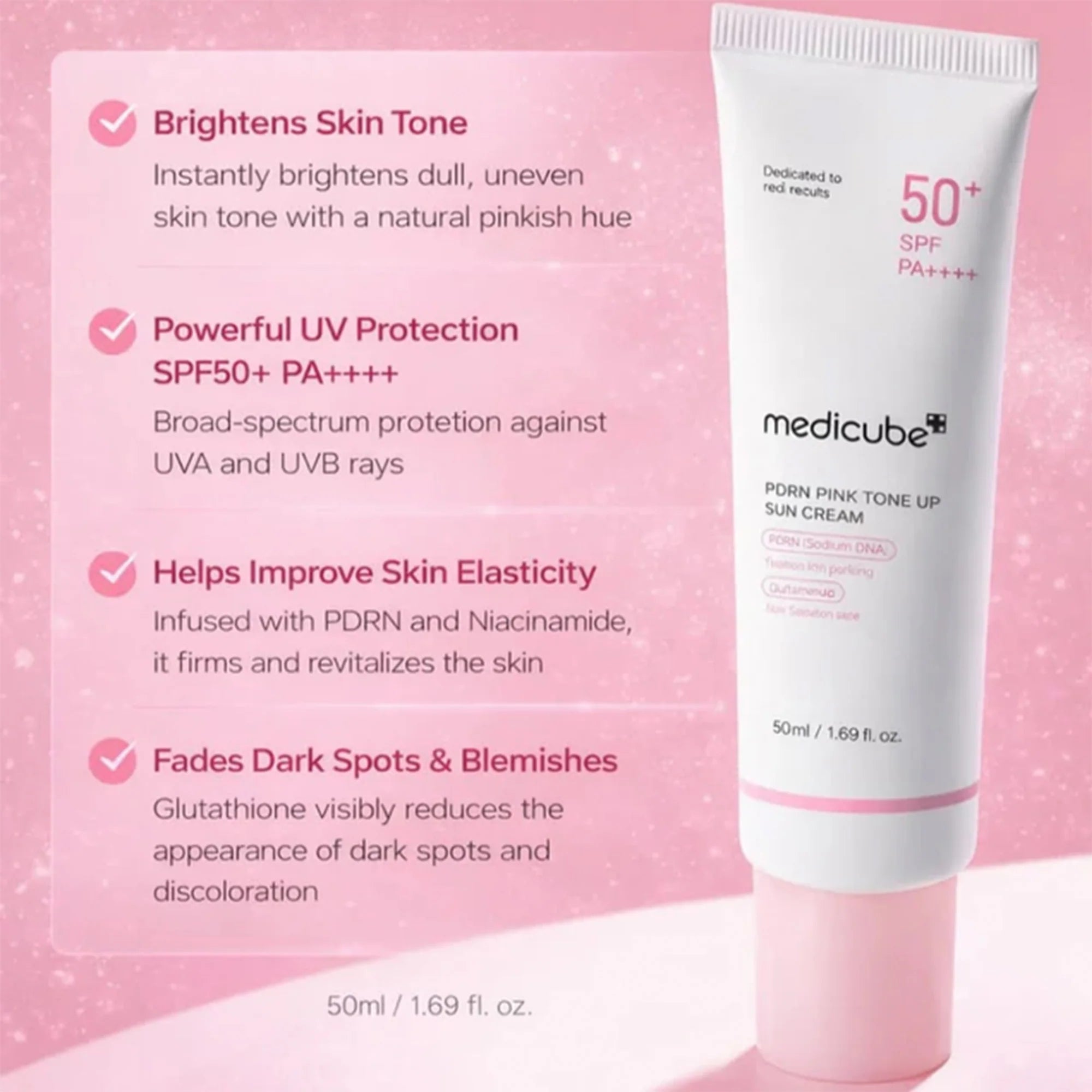 Medicube PDRN Pink Tone Up Sun Cream SPF 50+ PA++++ 50ml