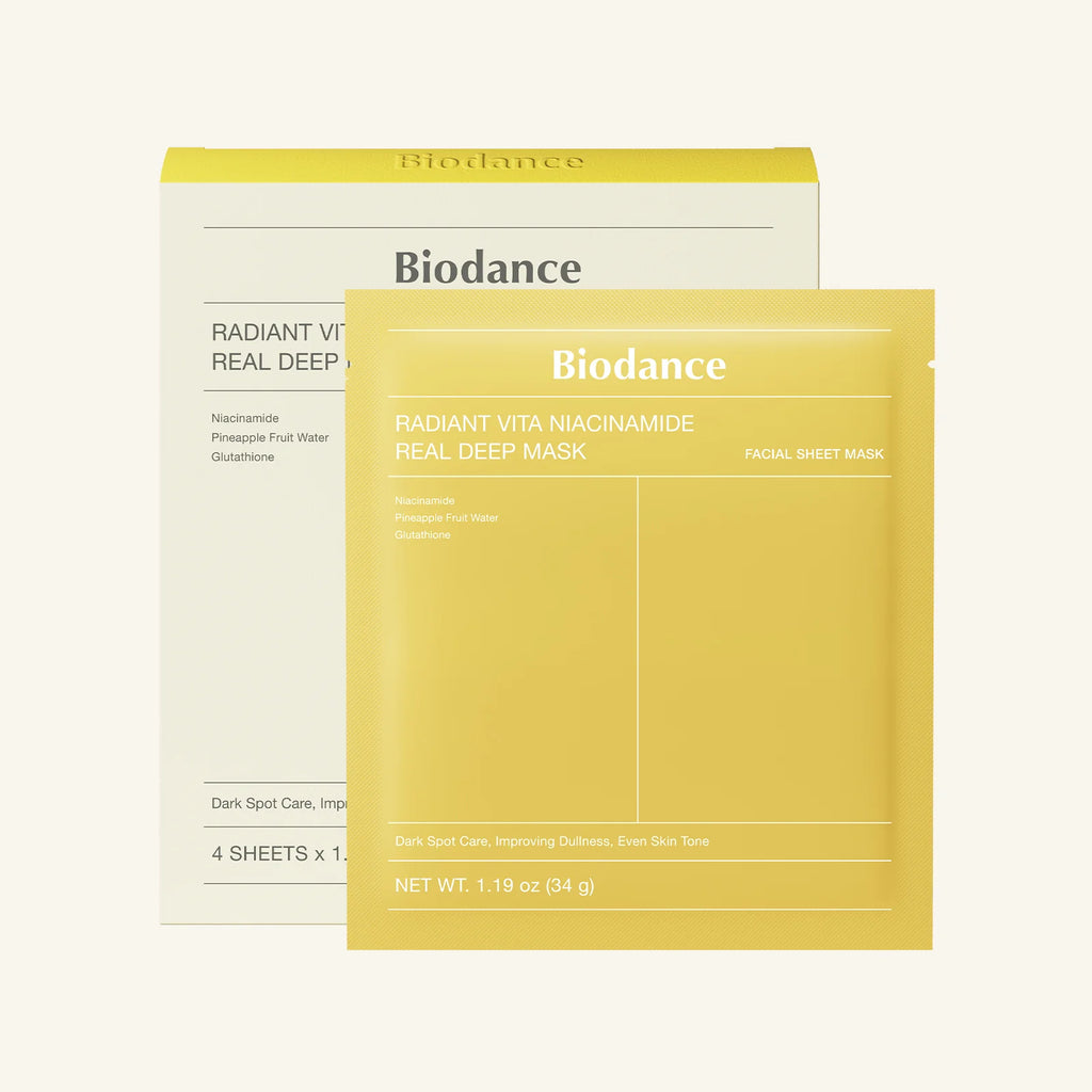 Biodance Radiant Vita Niacinamide Real Deep Mask (Even Skin Tone & Smoothness) 34g x 4