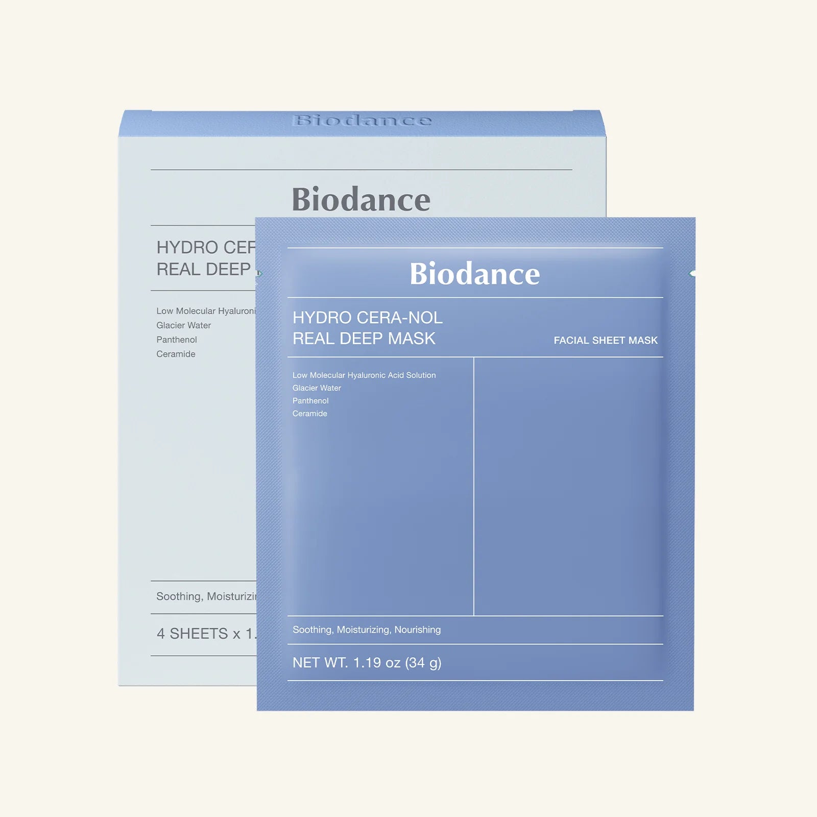 Biodance Hydro Cera-nol Real Deep Mask (Hydration & Soothing) 34g x 4