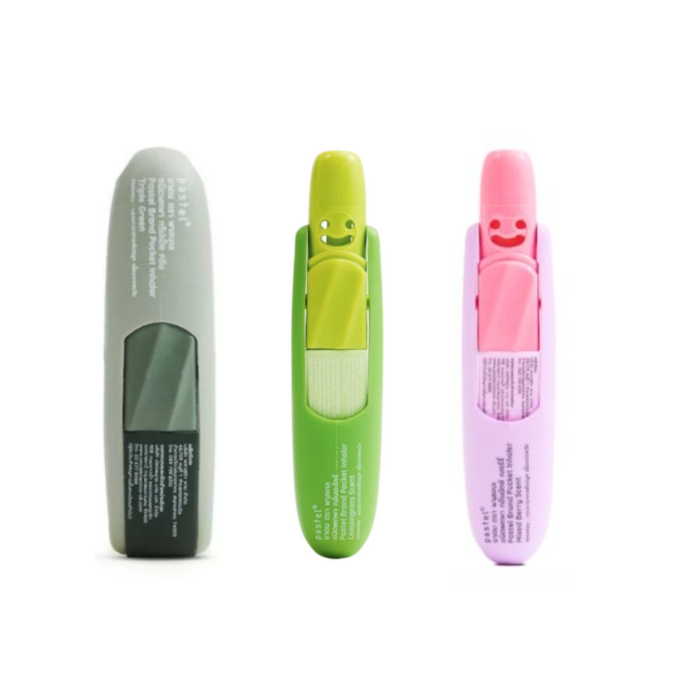 Pastel Pocket Inhaler for Aromatherapy Relief of Nasal Congestion (Free lanyard) 1ea