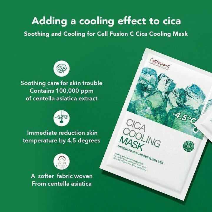 Cell Fusion C Cica Soothing Ice-Cool Moisturizing Mask 27ml x 5ea