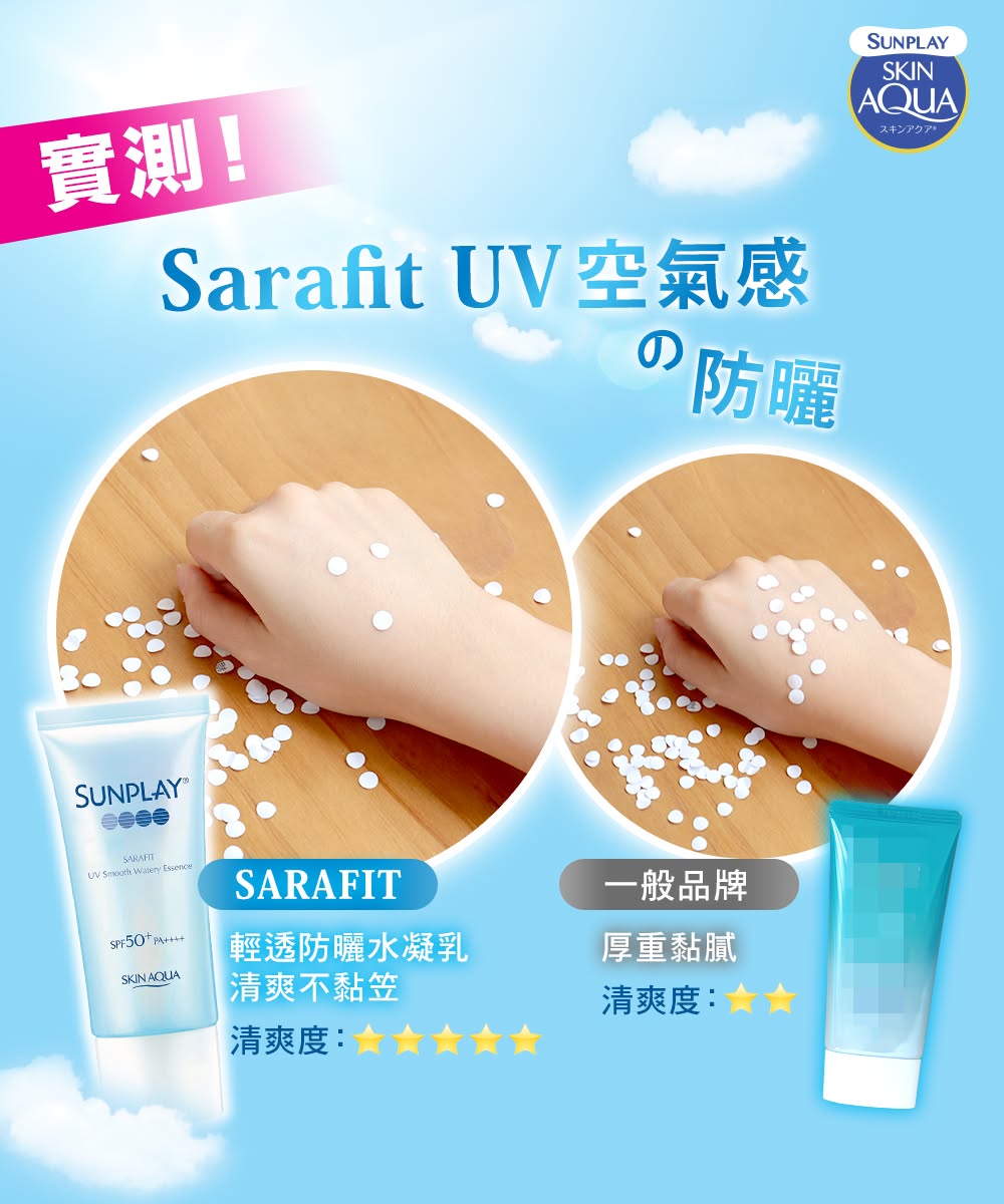SUNPLAY Hyaluronic Acid Sarafit UV Smooth Watery Essence SPF50 PA++++ 50g