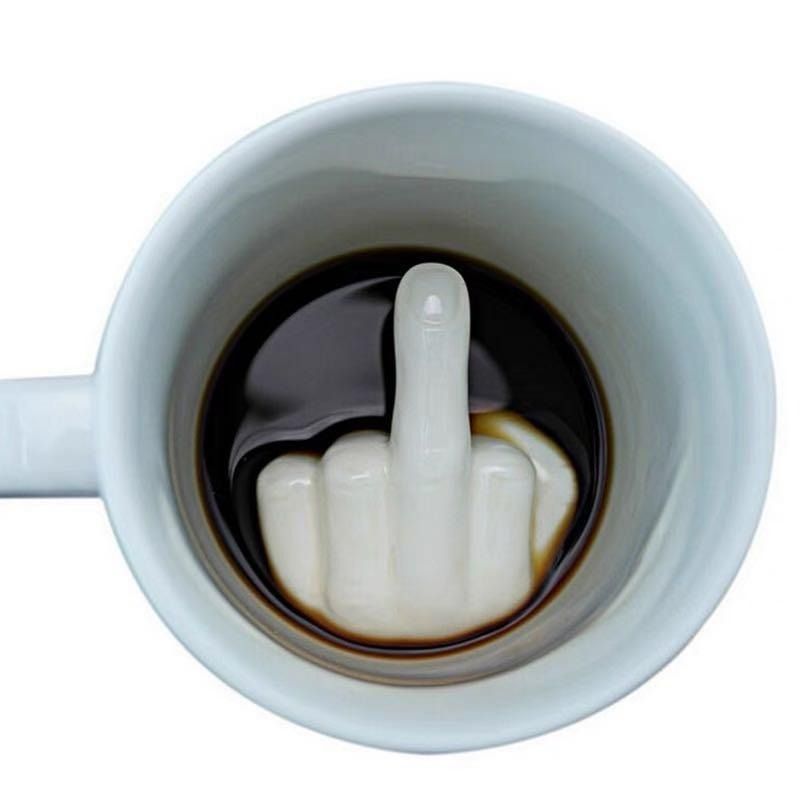 Middle Finger Cup Ceramic Novelty Coffee Mug 350ml