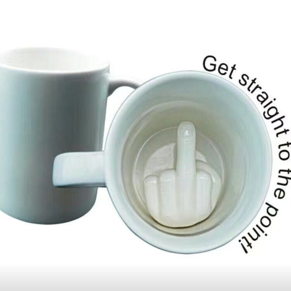 Middle Finger Cup Ceramic Novelty Coffee Mug 350ml