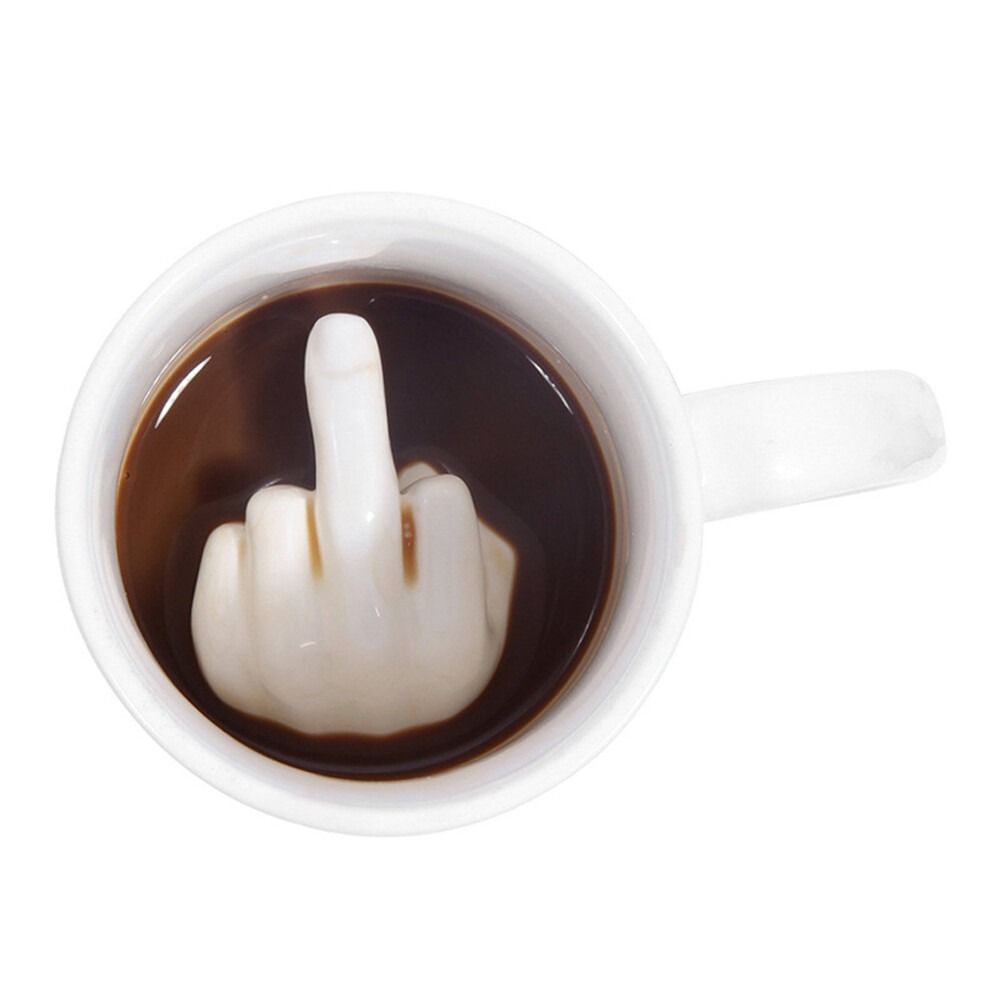 Middle Finger Cup Ceramic Novelty Coffee Mug 350ml