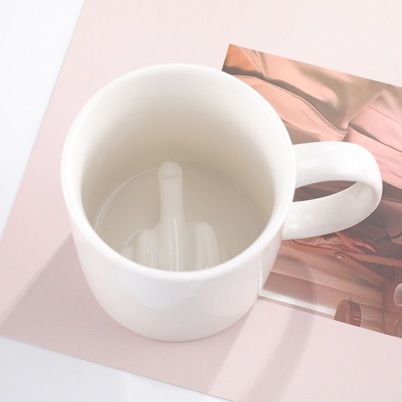 Middle Finger Cup Ceramic Novelty Coffee Mug 350ml