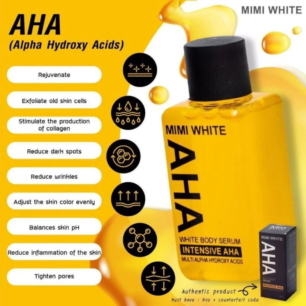 Mimi White Multi Alpha Hydroxy Acid AHA White Body Serum 30 ml