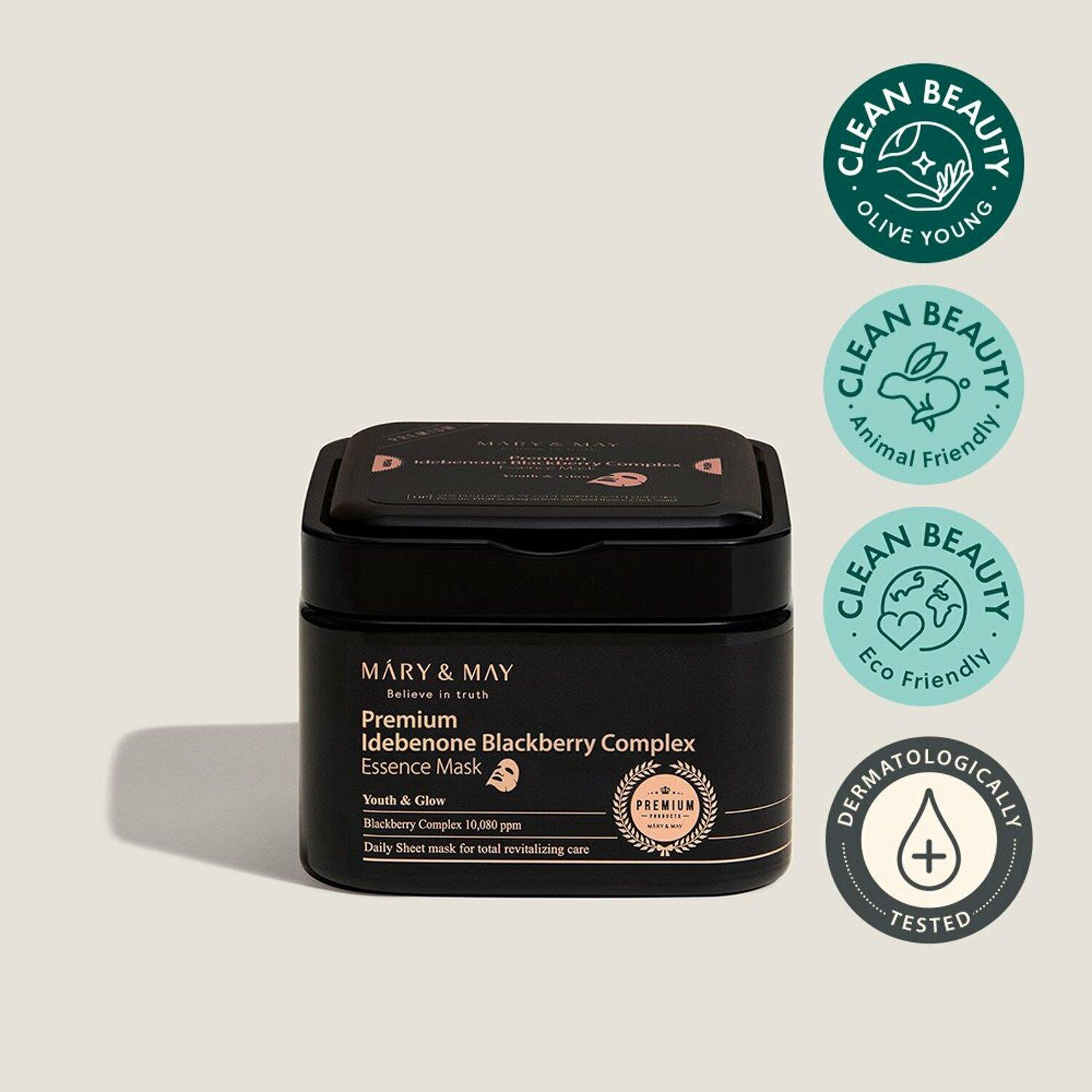 MARY & MAY Premium Idebenone Blackberry Complex Essence Mask 20ea/250g