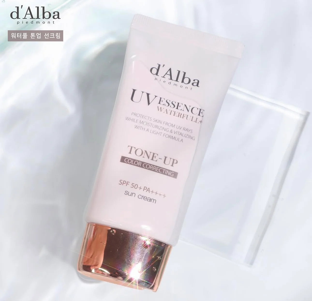 D'Alba UV Essence Waterfull Tone-up Sun Cream (PINK) SPF50+ PA++++ 50ml