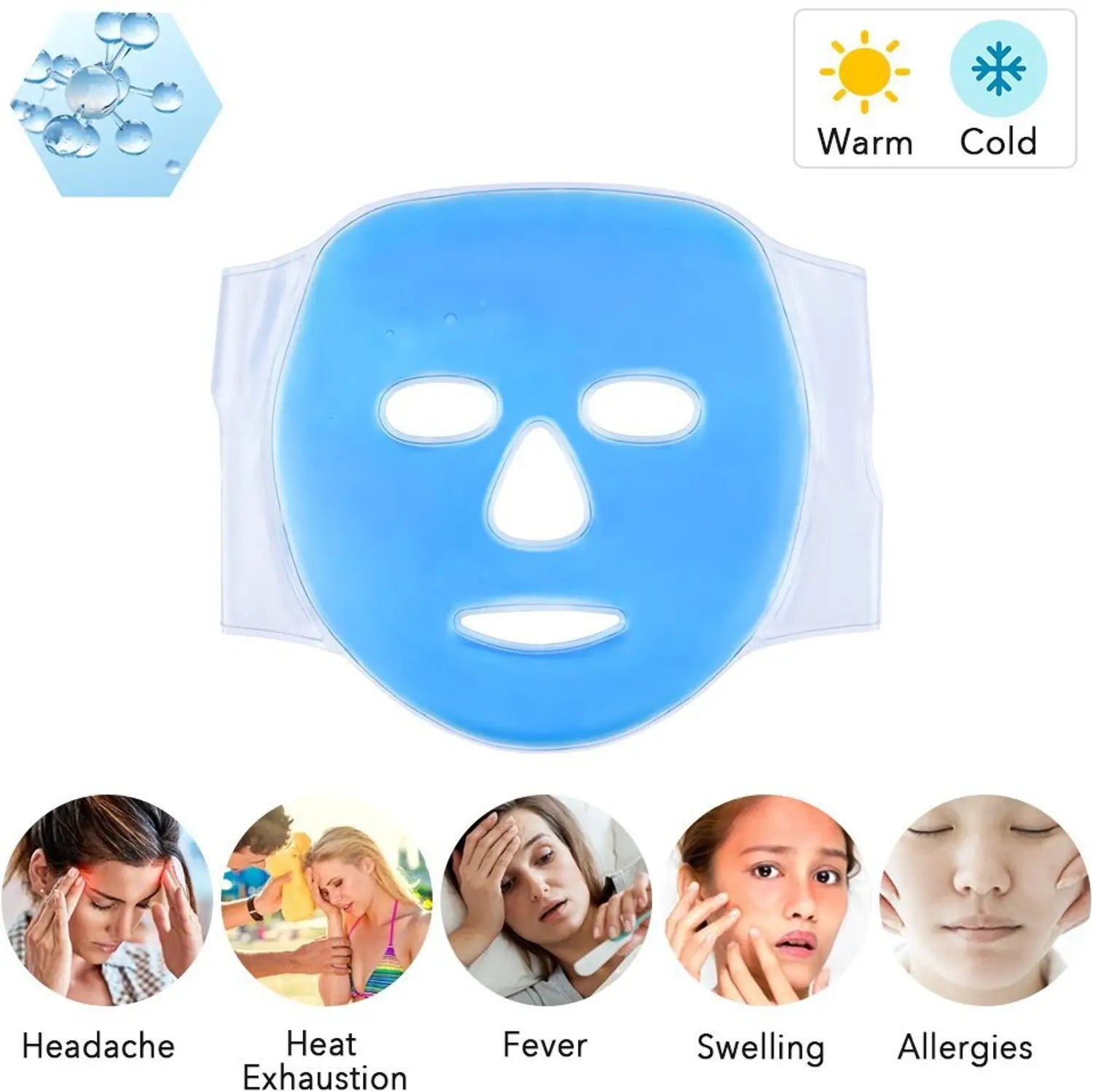 Revitalizing Ice Face Mask: Reusable Hot & Cold Compress for Puffiness, Dark Circles & Migraine Relief