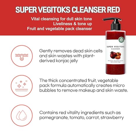 Wonder Bath Super Vegitoks Tomato Foam Deep Cleanser 300ml