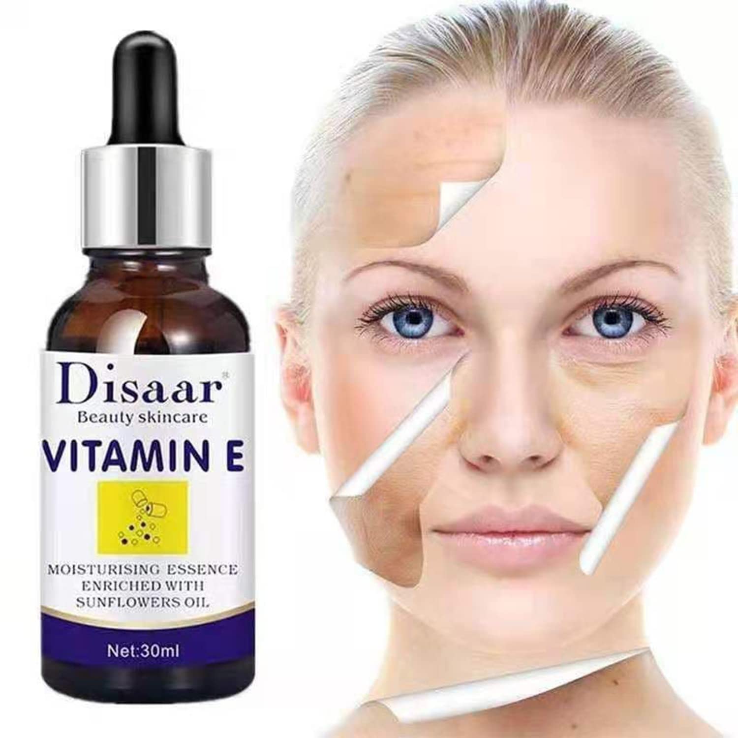 DISAAR Vitamin E Face Serum Moisturizing Sunflowers Oil Essence (Anti-Wrinkles & Repair Skin Replenish) 30ml
