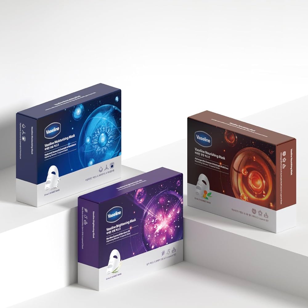 Vaseline Milky White Serum Brightening Mask 10ea