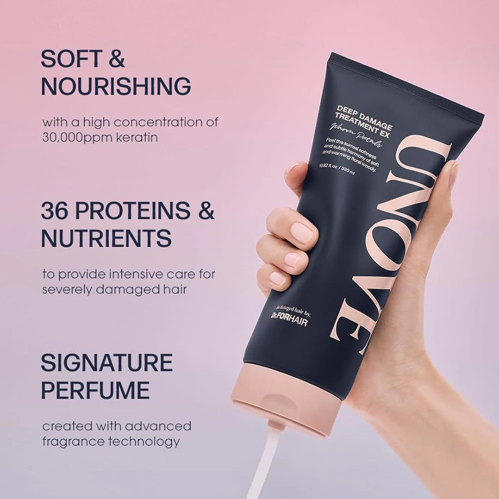 UNOVE Deep Damage Treatment EX (320ml+320ml+Freeze Calming Conditioner 30ml)