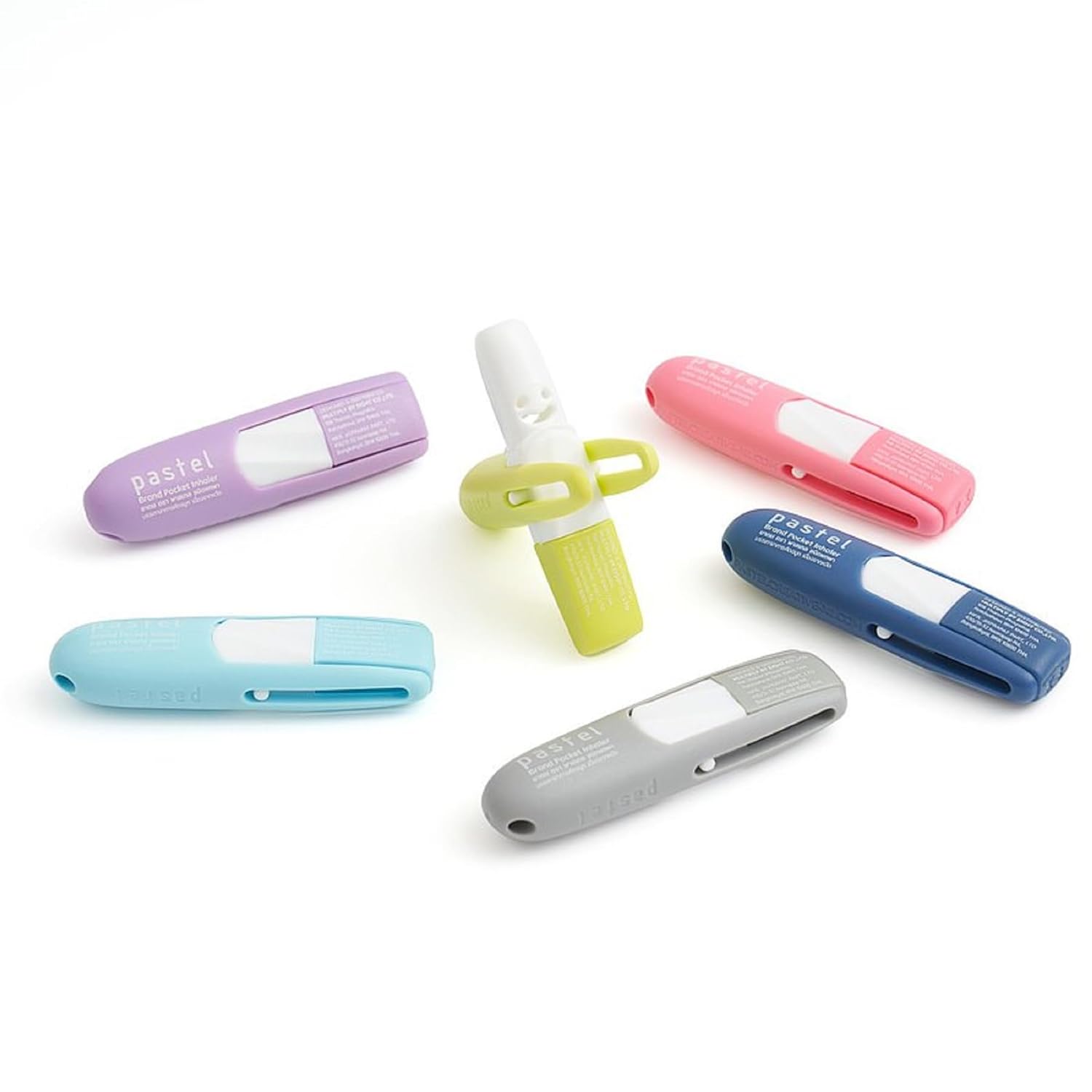 Pastel Pocket Inhaler for Aromatherapy Relief of Nasal Congestion (Free lanyard) 1ea