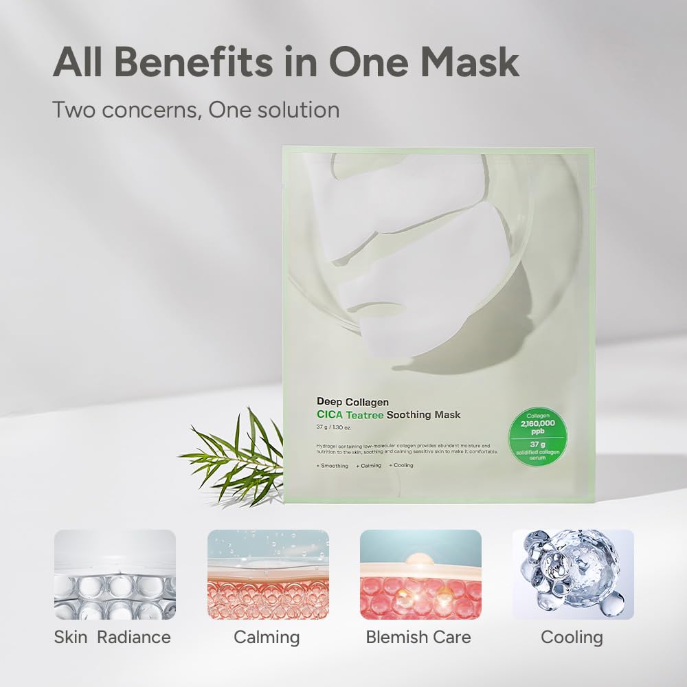 Sungboon Deep Collagen CICA Teatree Soothing Mask 4ea