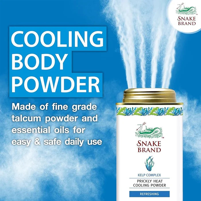 Snake Brand Kelp Complex Prickly Heat Cooling Body Powder (Refreshing) 140g