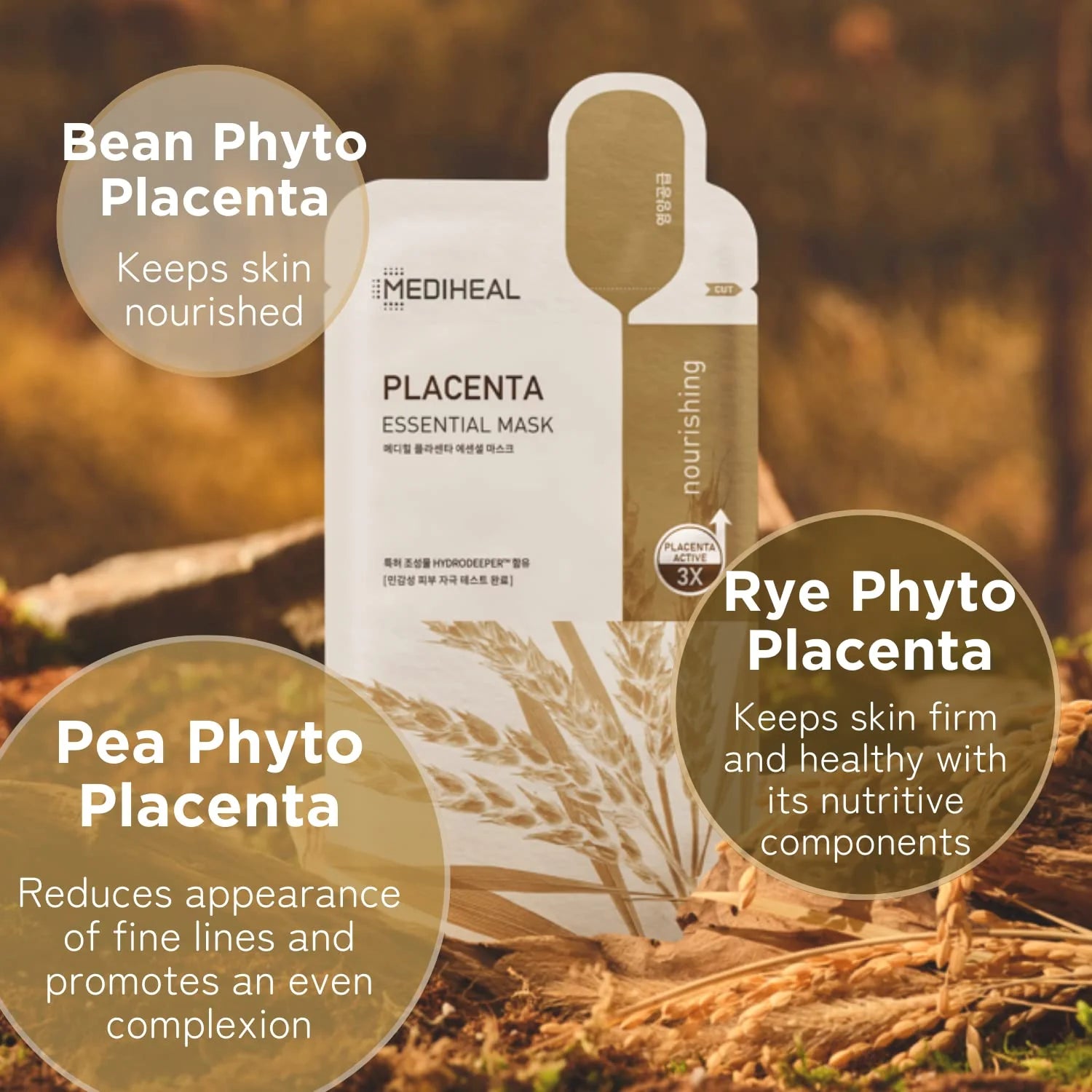 Mediheal Placenta Essential Vegan Mask 10ea
