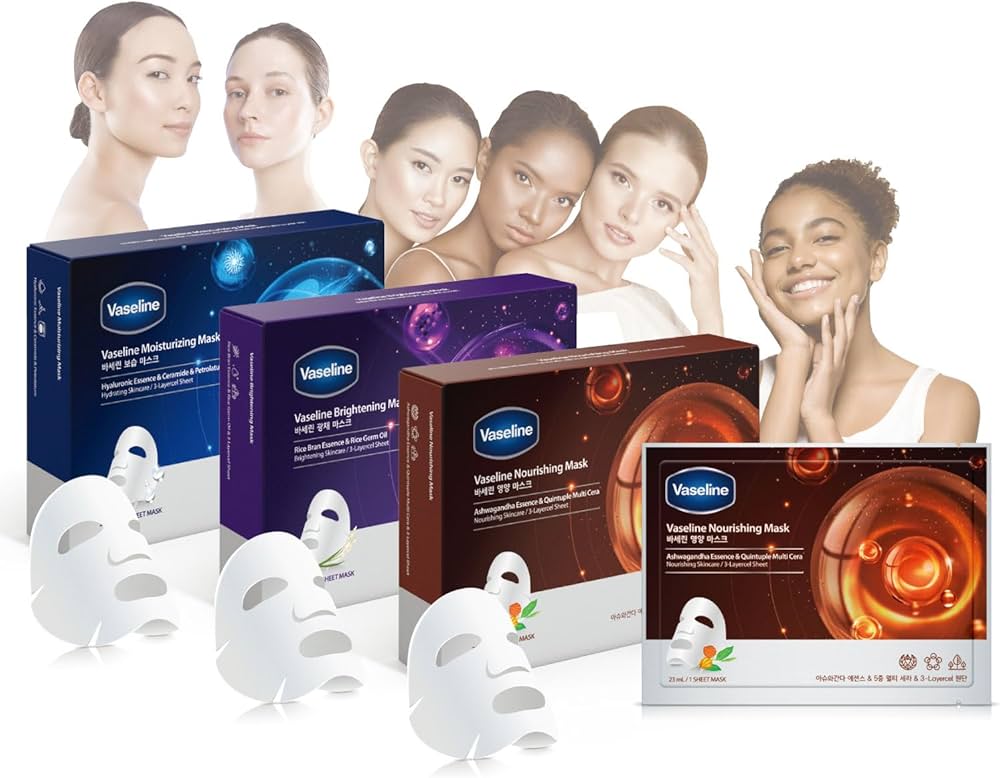 Vaseline Milky White Serum Brightening Mask 10ea