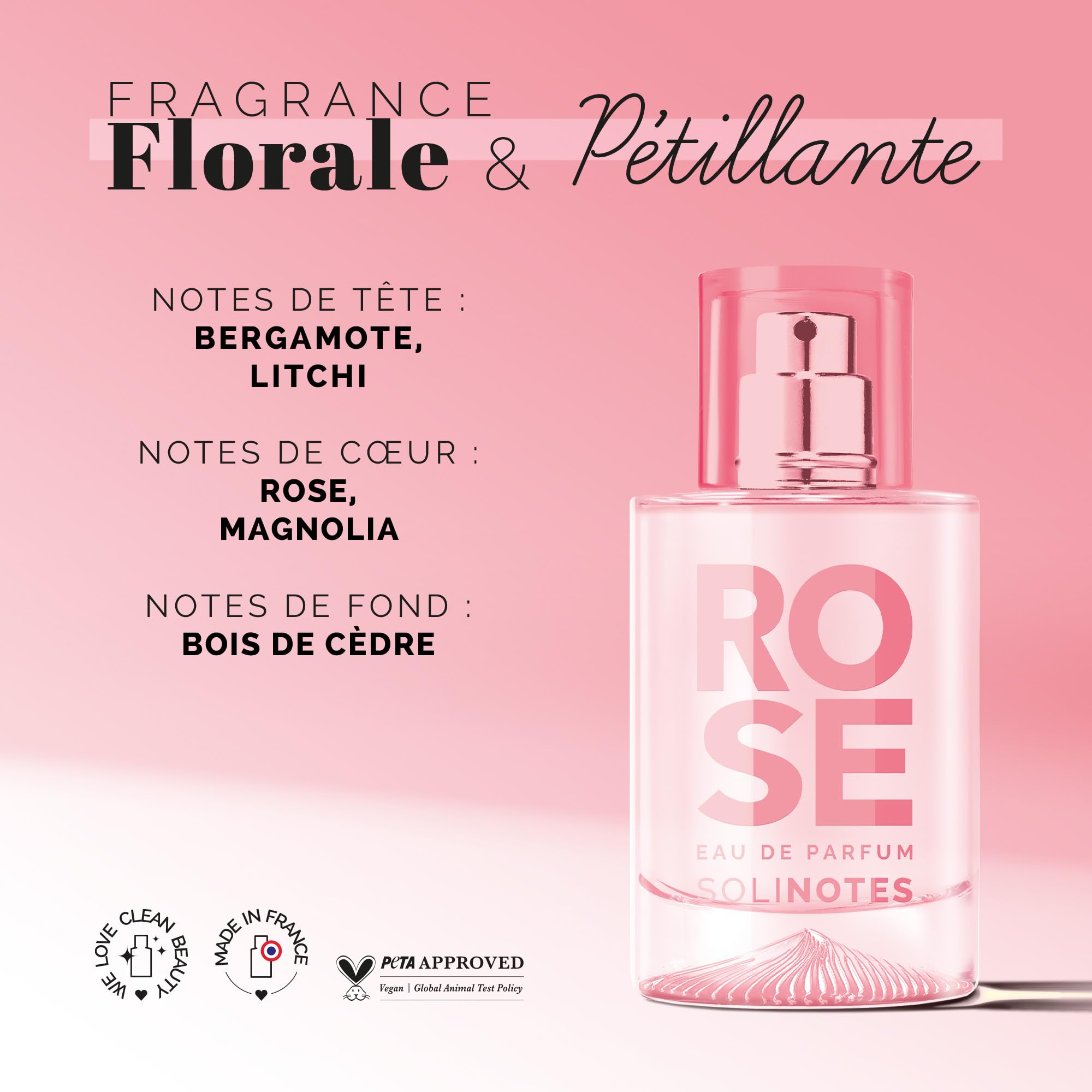 Solinotes Rose Harmonize Vegan Eau de Parfum (Cedarwood) 50ml