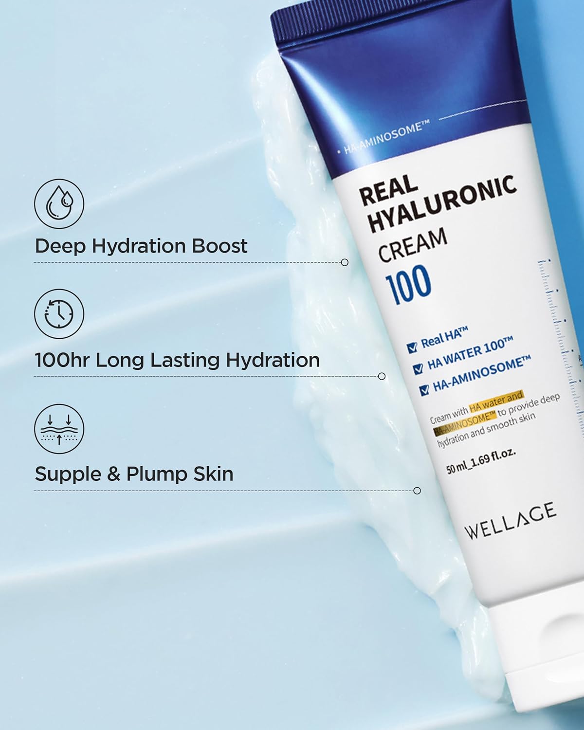 WELLAGE Ægte Hyaluronsyre 100 Creme 80ml