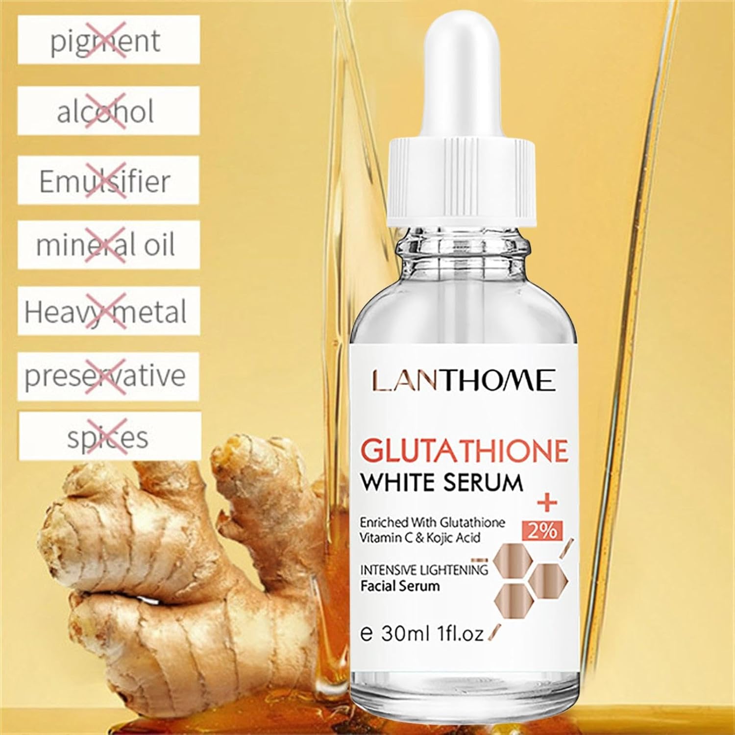 Lanthome Glutathione Vitamin C & Kojic Acid Whitening Serum 30ml