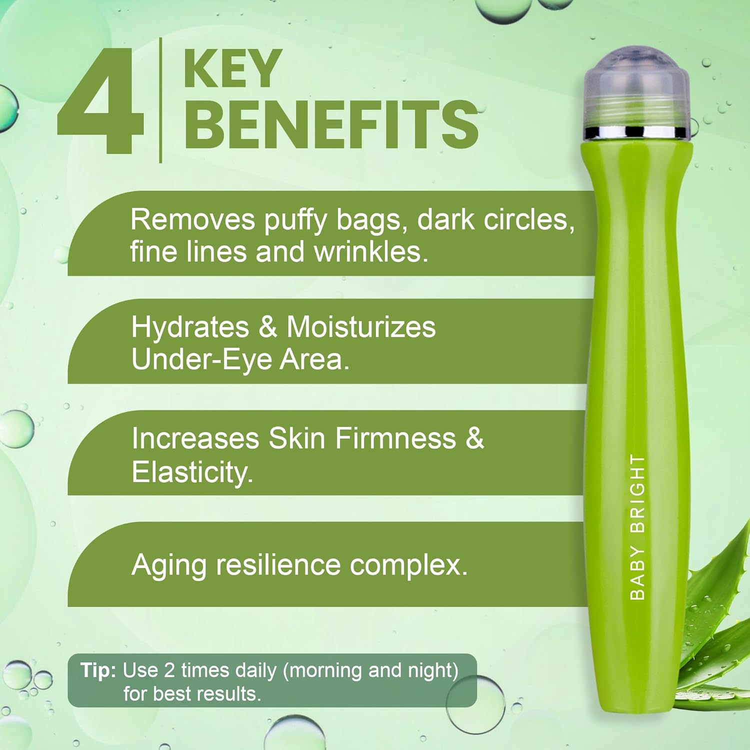 Baby Bright Aloe Vera & Fresh Collagen Eye Roller Serum (Anti Aging) 15ml