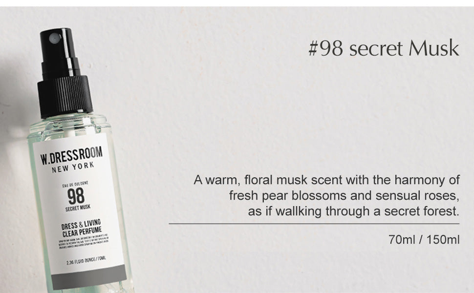 W.DRESSROOM Dress & Living Clear Perfume (No. 98 Secret Musk) 70ml