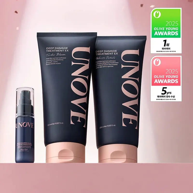 UNOVE Deep Damage Treatment EX (320ml+320ml+Freeze Calming Conditioner 30ml)