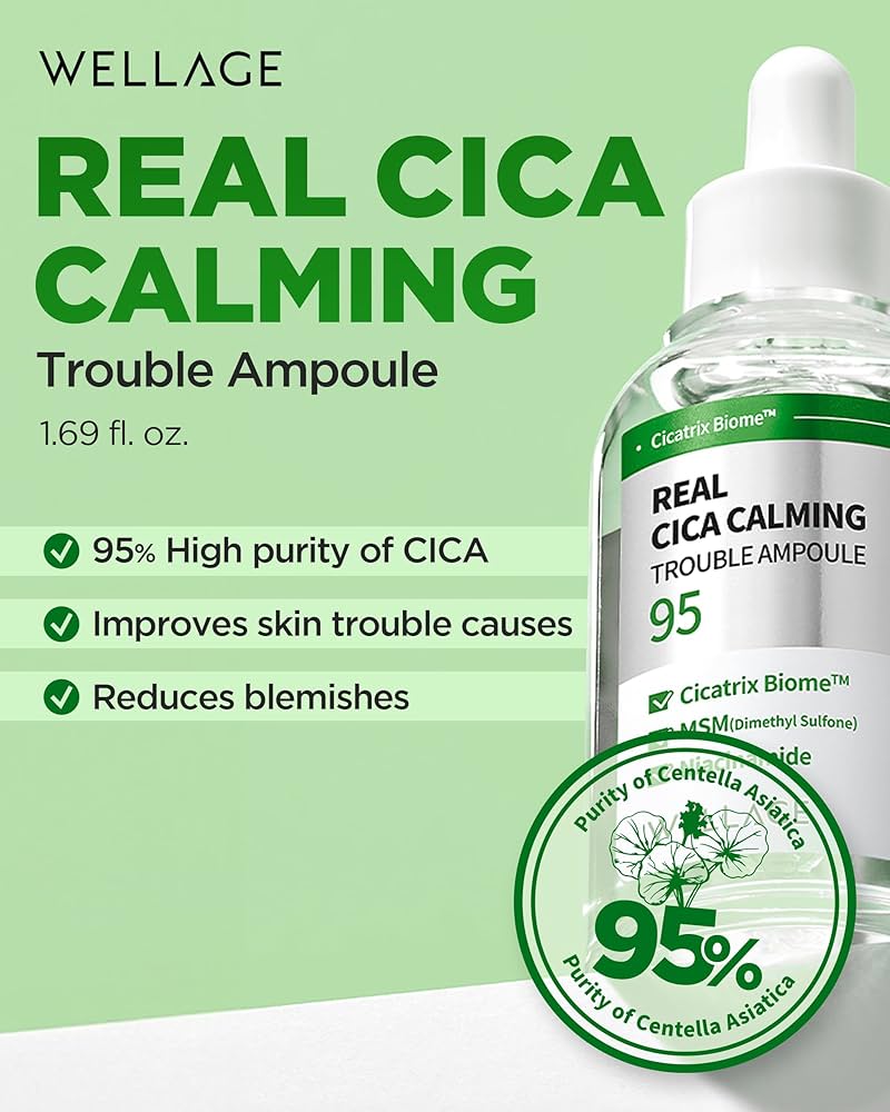 WELLAGE Real Cica Calming 95 Trouble Ampoule 50ml
