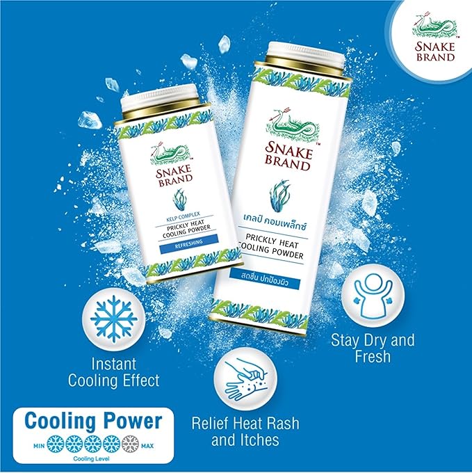 Snake Brand Kelp Complex Prickly Heat Cooling Body Powder (Refreshing) 140g