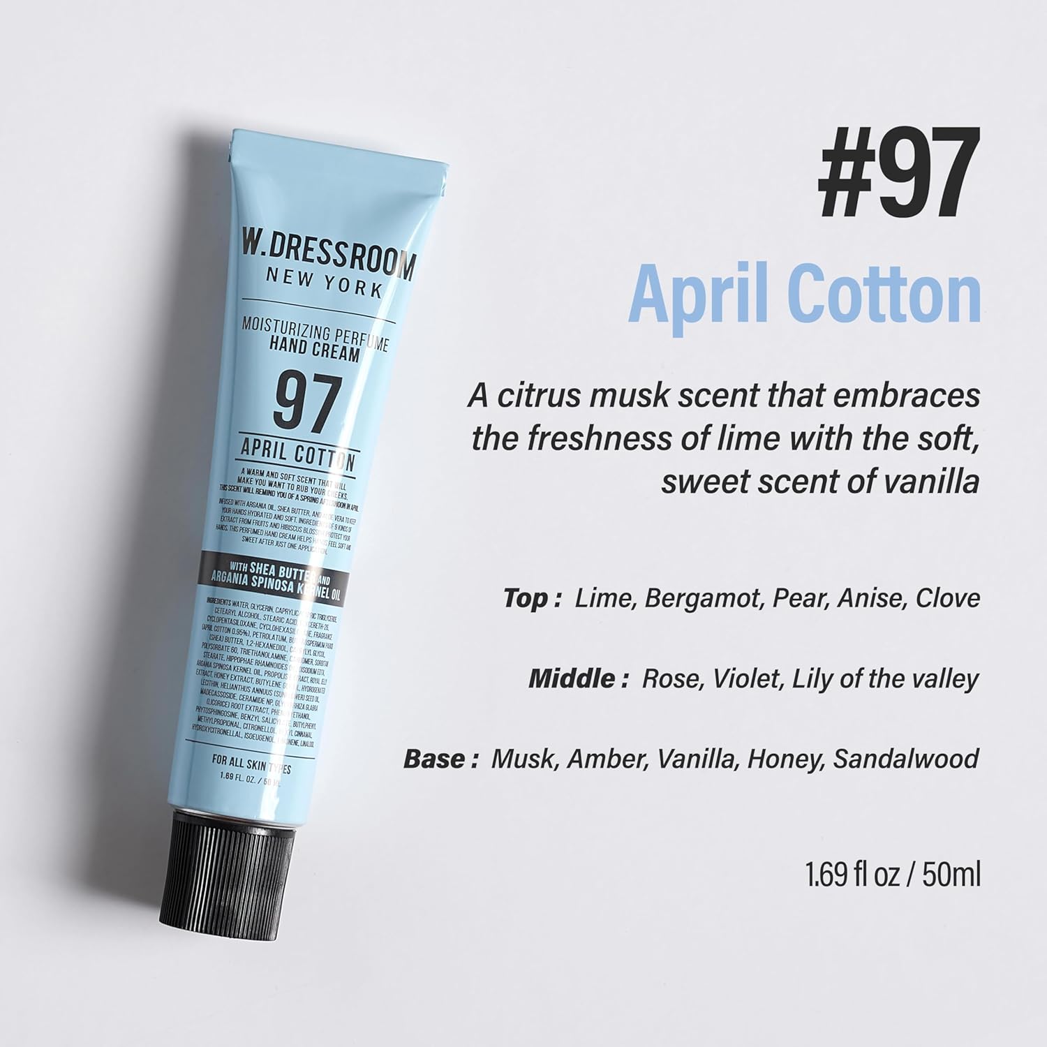 W.DRESSROOM 保濕香水護手霜 (No. 97 柑橘麝香) 50ml