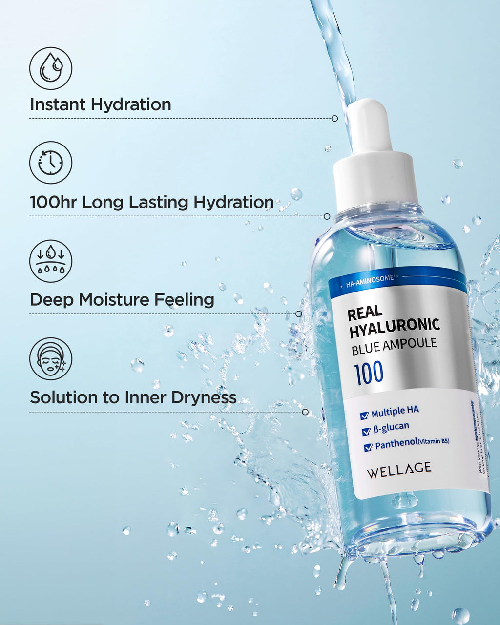 WELLAGE 韓國 100%純透明質酸保濕精華套裝 60ml + 60ml