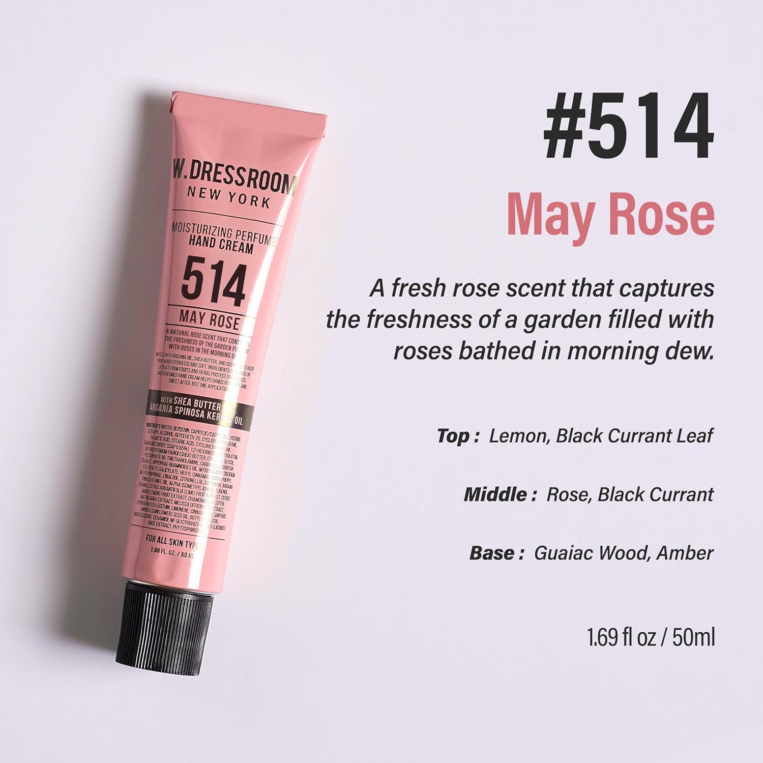 W.DRESSROOM 韓國 保濕香水護手霜 (No.514 五月玫瑰) 50ml
