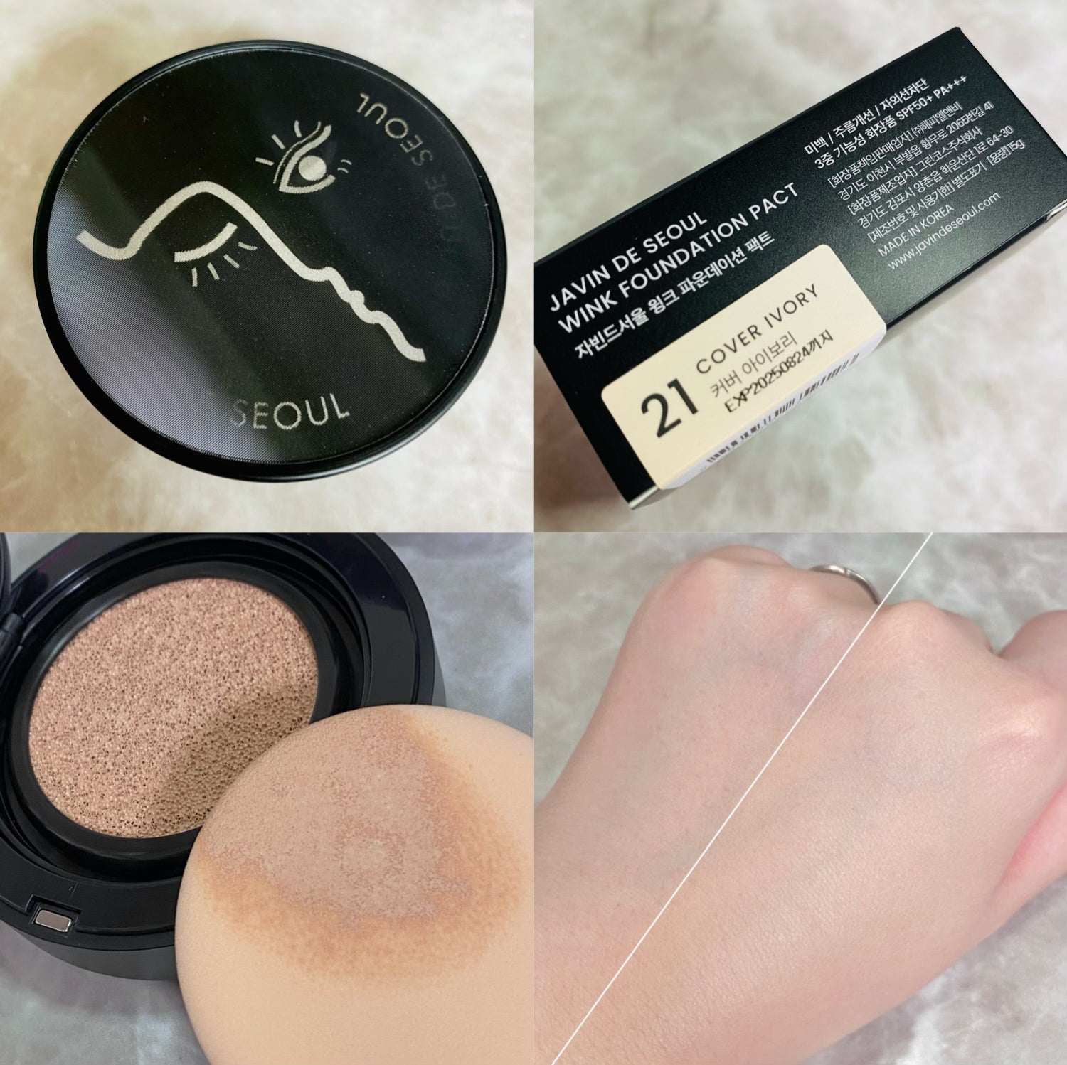 Javin De Seoul 韓國 霧面控油眨眼氣墊粉底 SPF50+ PA+++ 15g