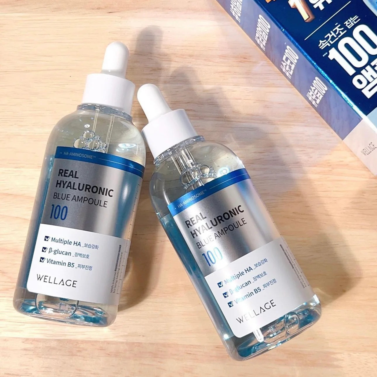 WELLAGE Real Hyaluronic Blue 100 ampuller sæt 60ml + 60ml