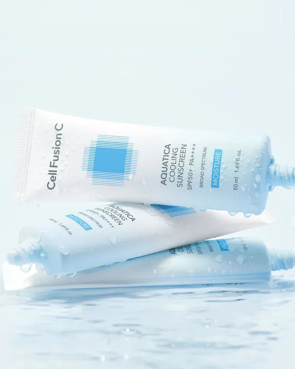 [Ultimate Cooling & Hydration Set] Cell Fusion C Aquatica Cooling Sunscreen 50ml + First Cooling Calming Mask 5ea