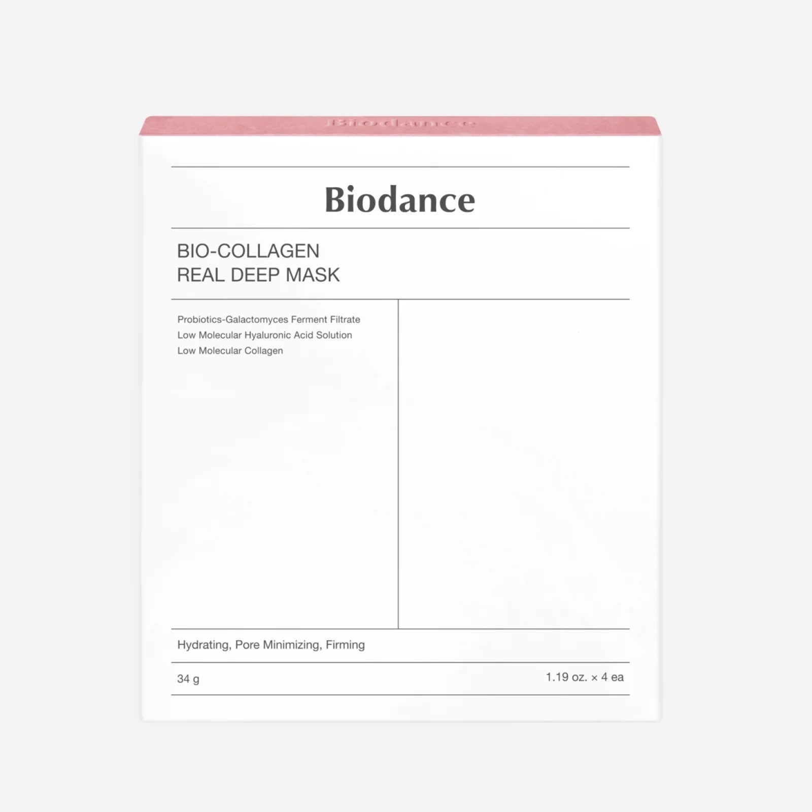 Biodance 韓國 生物膠原深層全方位面膜 34g x 4片