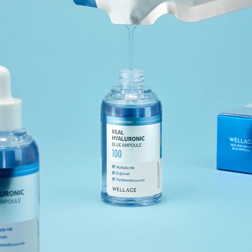 WELLAGE Real Hyaluronic Blue 100 Ampoule Set 60ml + 60ml