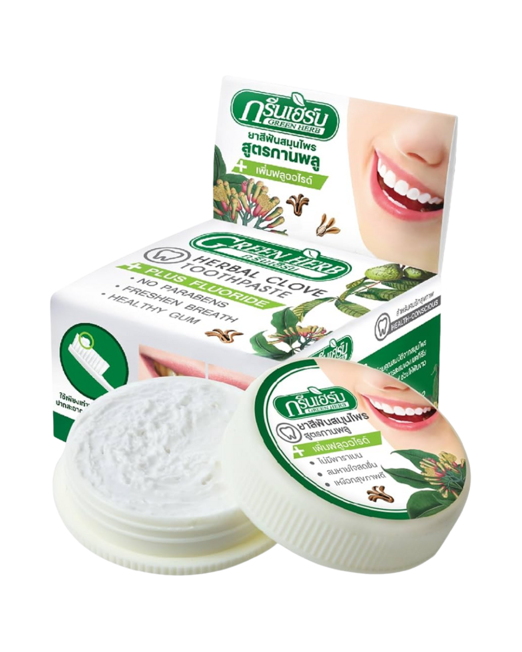GREEN HERB Natural Herbal Toothpaste Clove Bright Teeth Antibacteria 25g