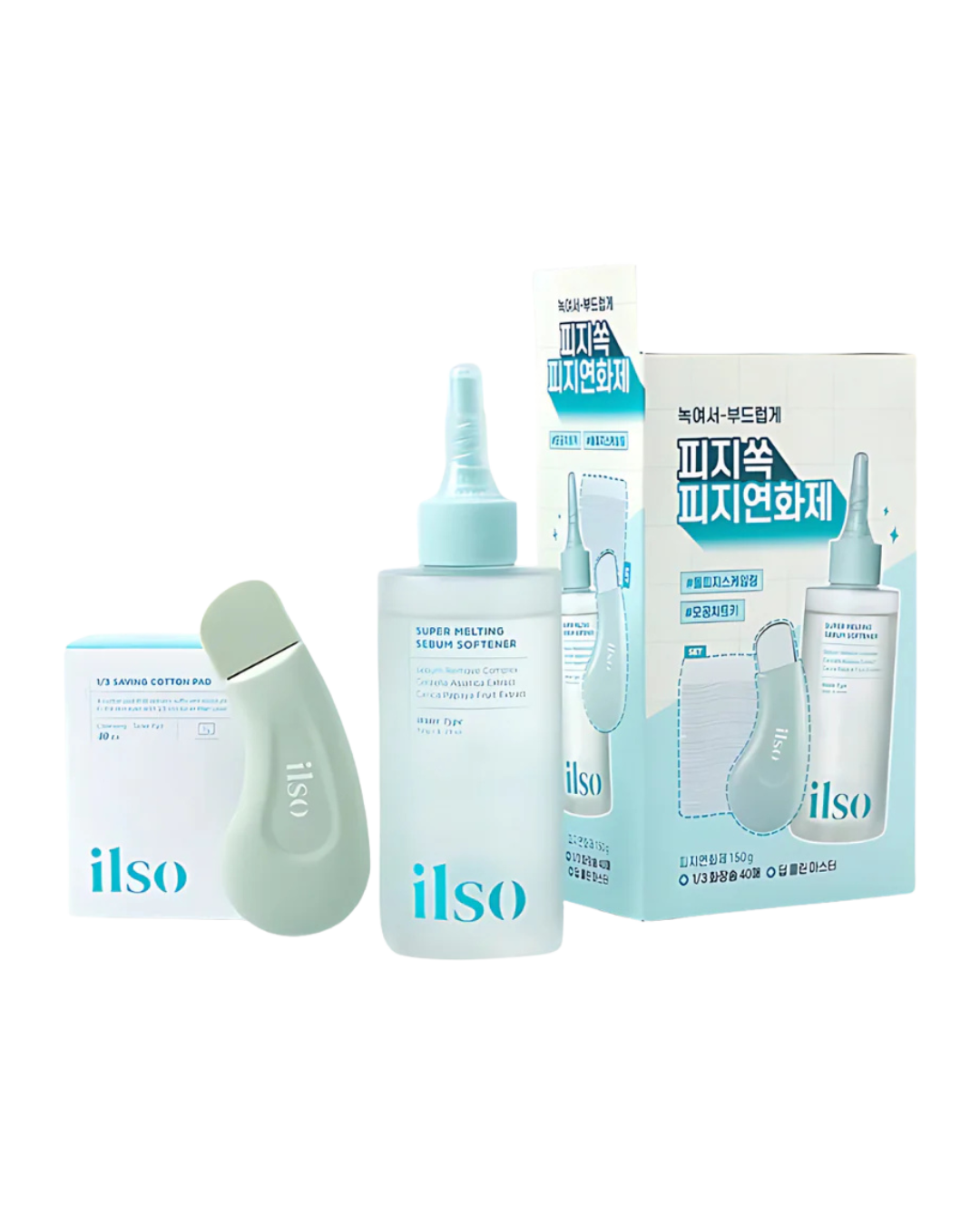 ilso 韓國 黑頭粉刺導出液套裝 150ml (黑頭導出液 + 濕敷棉片40片 + 不銹鋼清潔黑頭鏟)