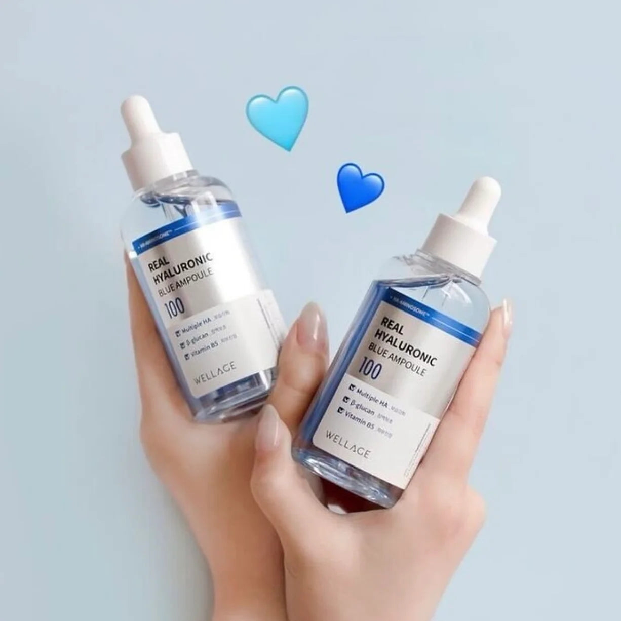 WELLAGE Real Hyaluronic Blue 100 ampuller sæt 60ml + 60ml