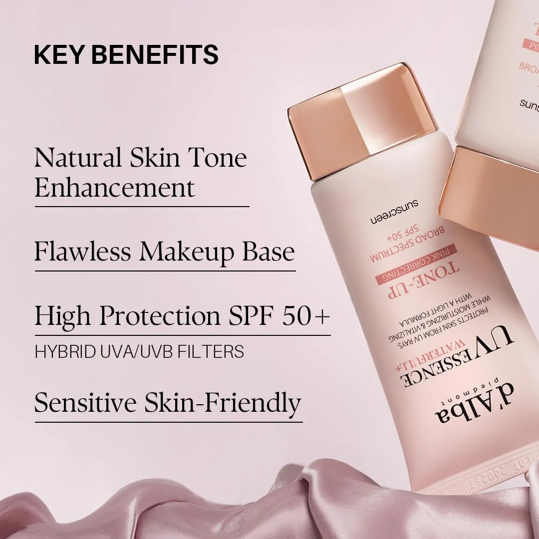 D'Alba UV Essence Waterfull Tone-up Sun Cream (PINK) SPF50+ PA++++ 50ml