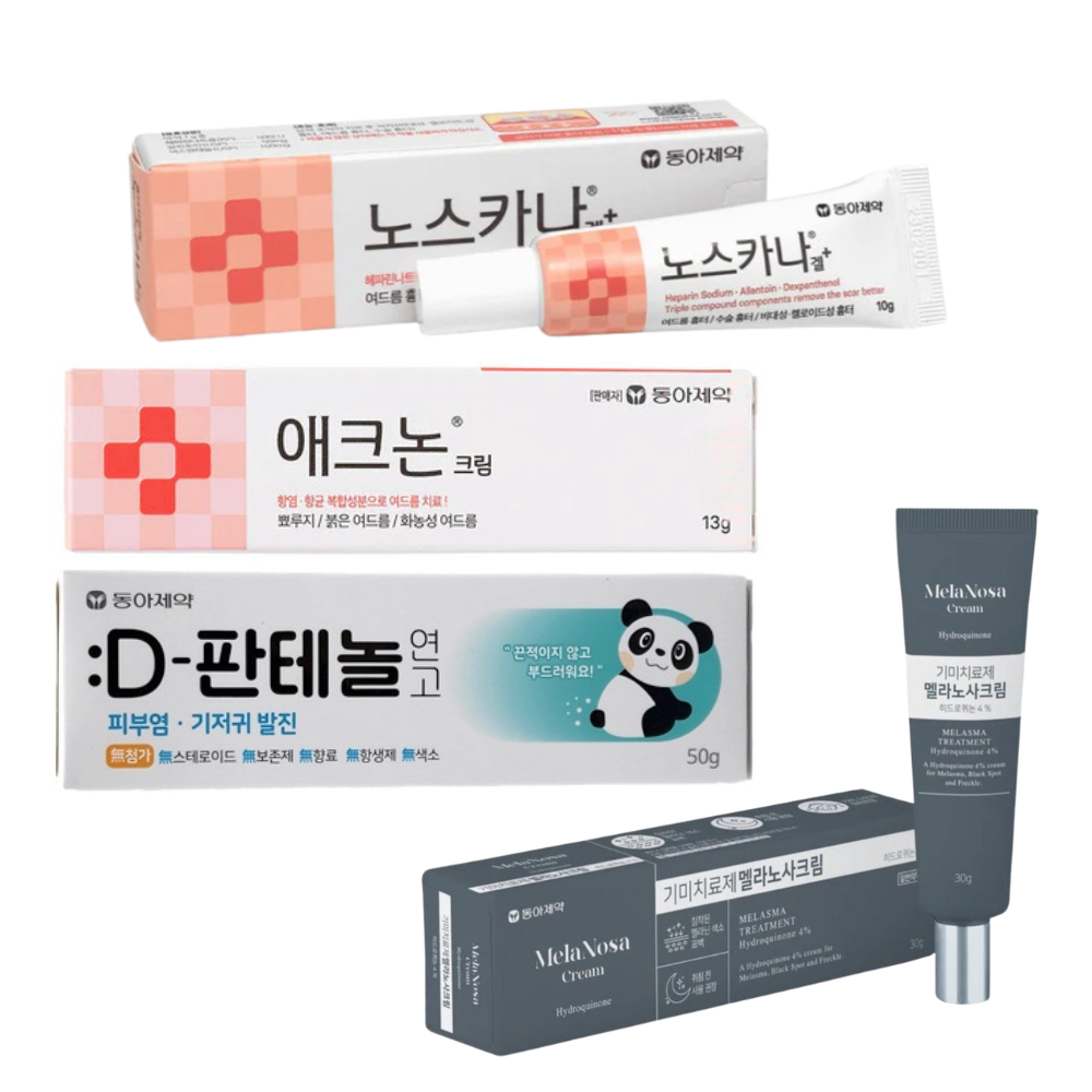 Dong-A Pharm Clinical Skin Transformation Set (Noscarna + Acnon + D-Panthenol + Melanosa)